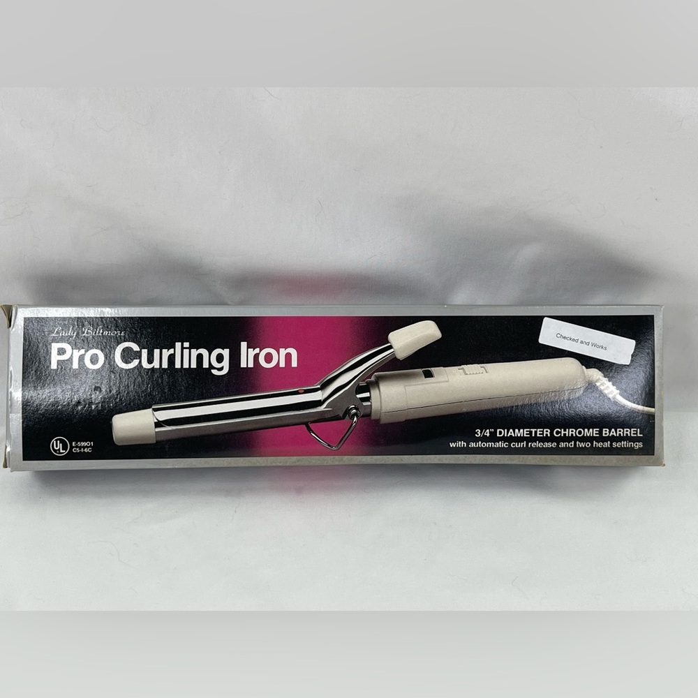 Vintage 1991 Lady Biltmore 3/4 inch Professional Chrome Curling Iron